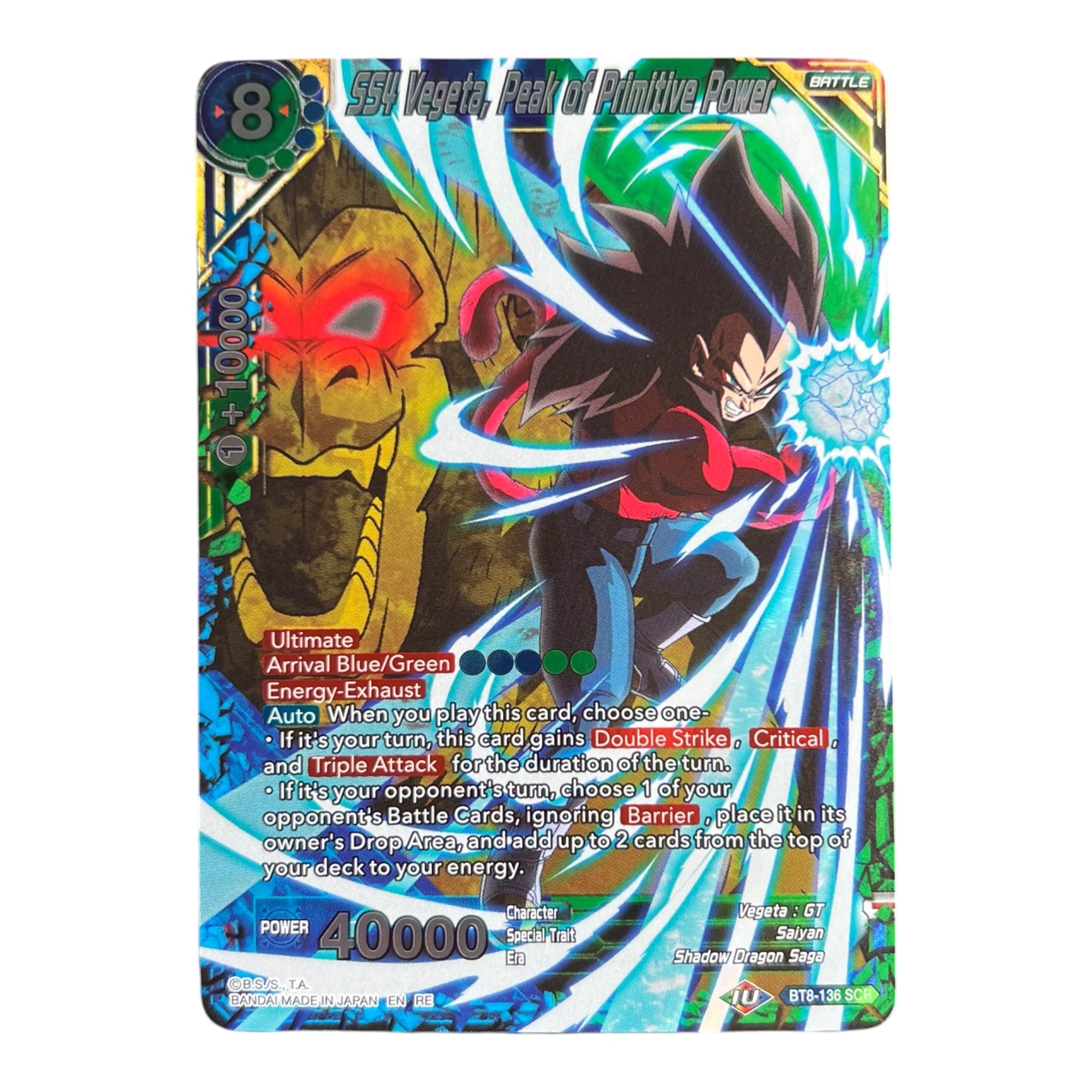 SS4 Vegeta, Peak of Primitive Power BT8-136 SCR – Secret Rare | Dragon Ball Super Card Game