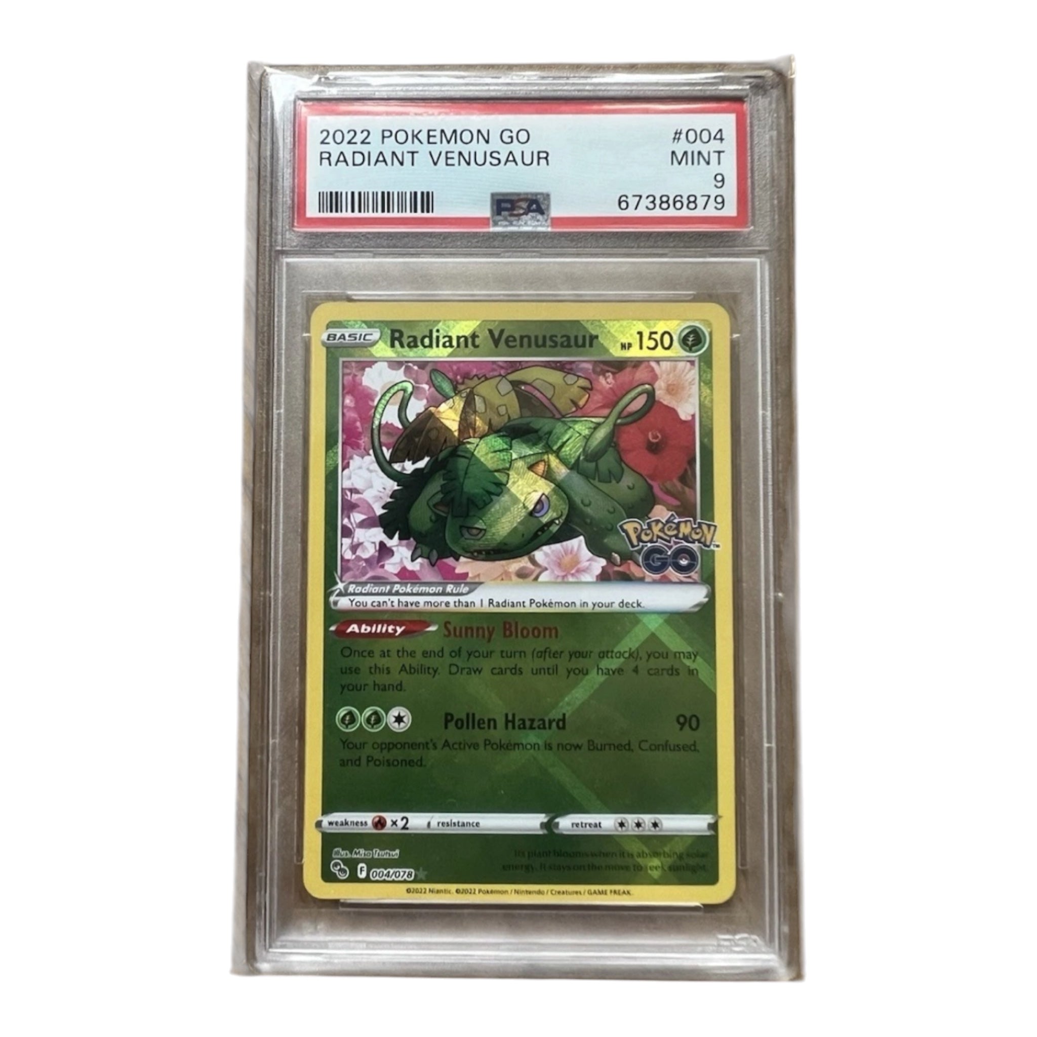 Radiant Venusaur 004/078 – Pokémon GO | PSA 9 Mint