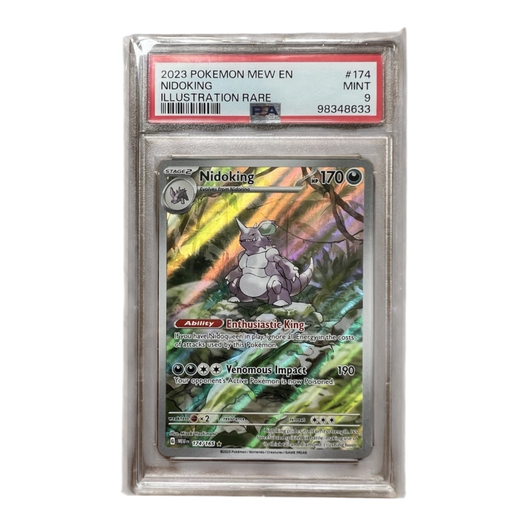 Nidoking 174/165 Illustration Rare – Pokémon 151 | PSA 9 Mint