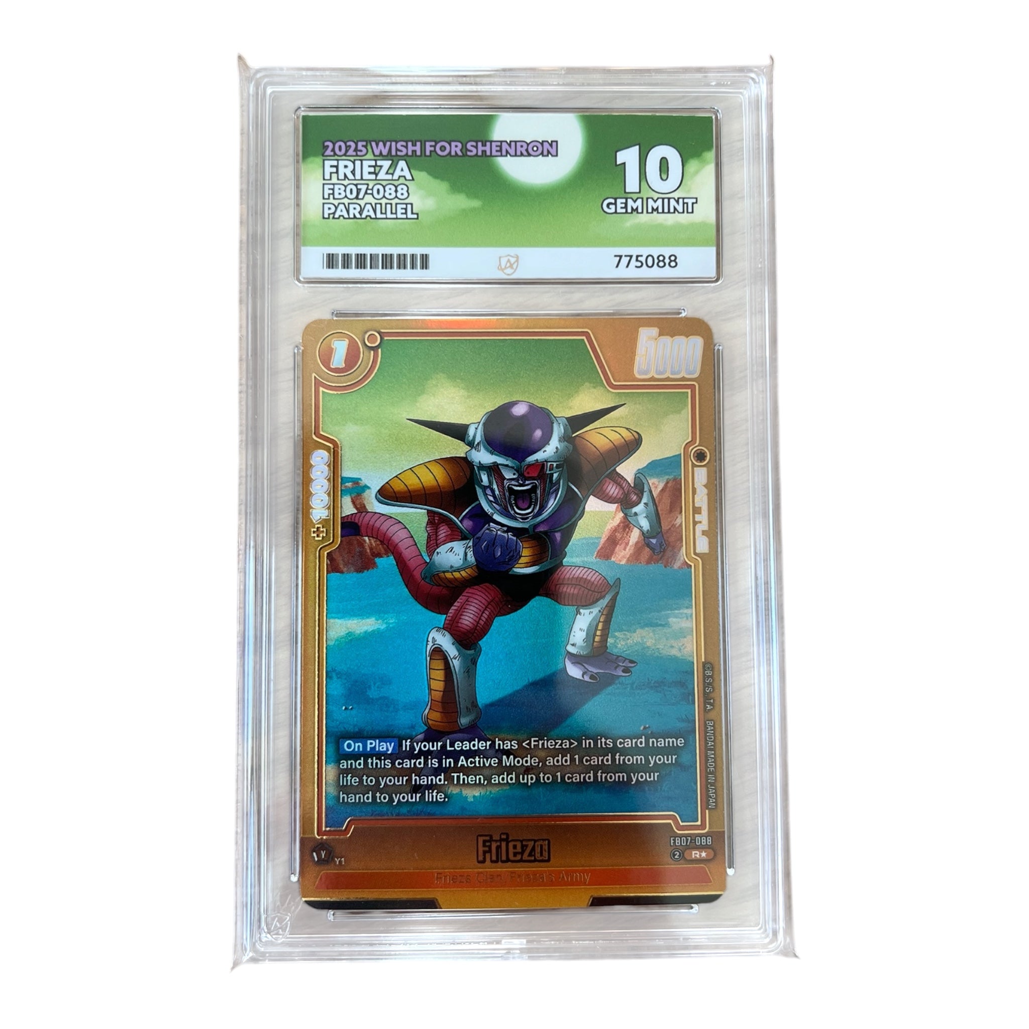 Dragon Ball Super Fusion World Frieza FB07-088 Parallel – Ace GEM MINT 10 Graded Card