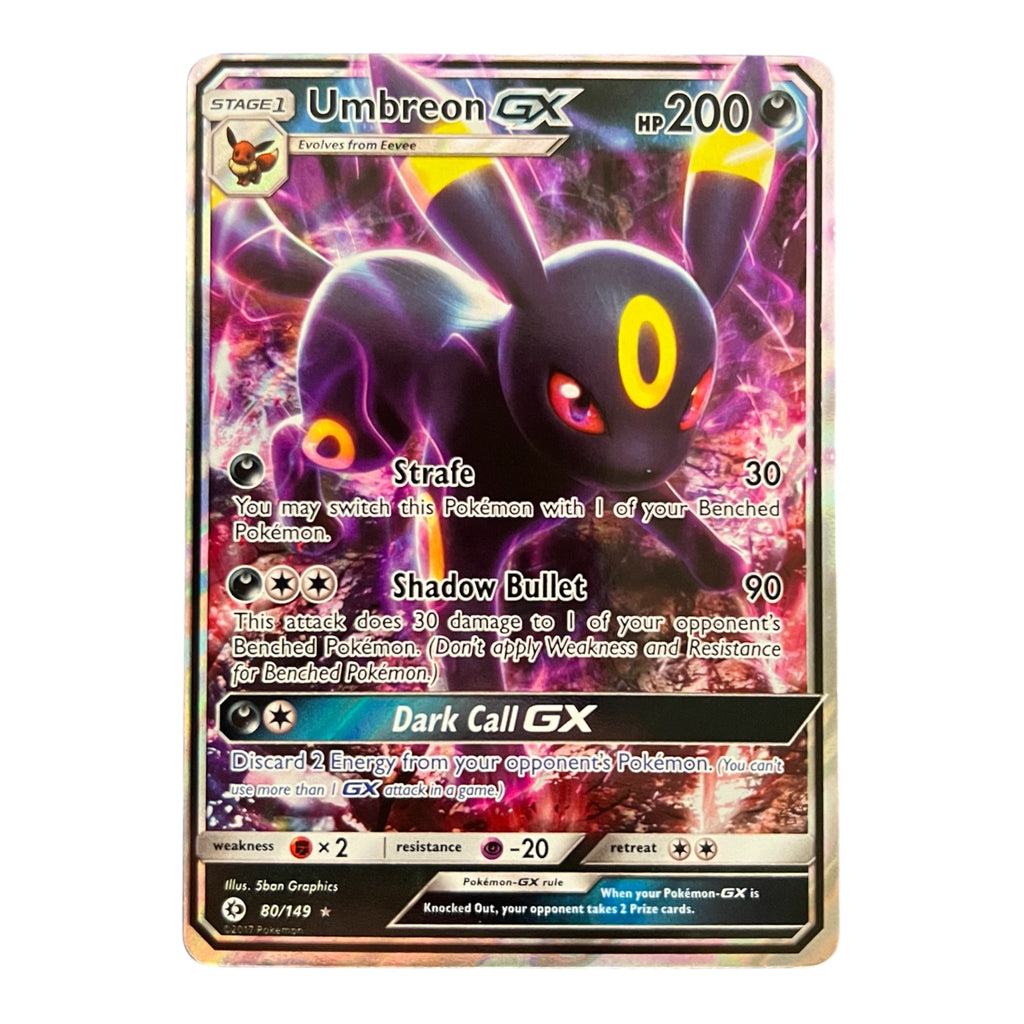 Pokémon Umbreon GX 80/149 – Ultra Rare GX Card | Sun & Moon Base Set