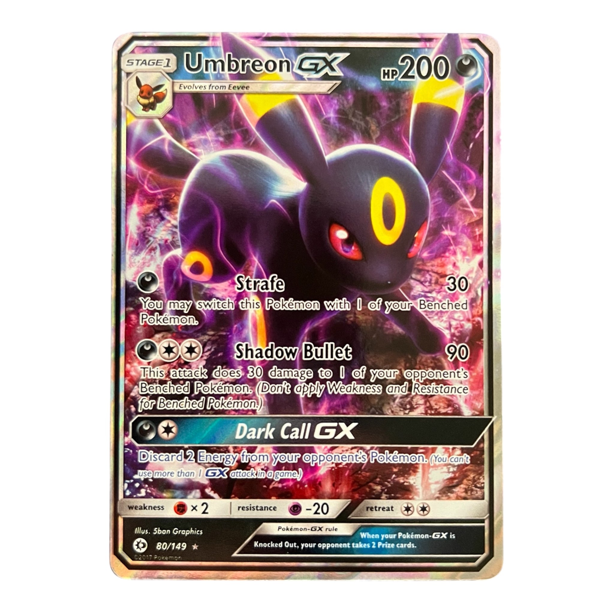 Pokémon Umbreon GX 80/149 – Ultra Rare GX Card | Sun & Moon Base Set