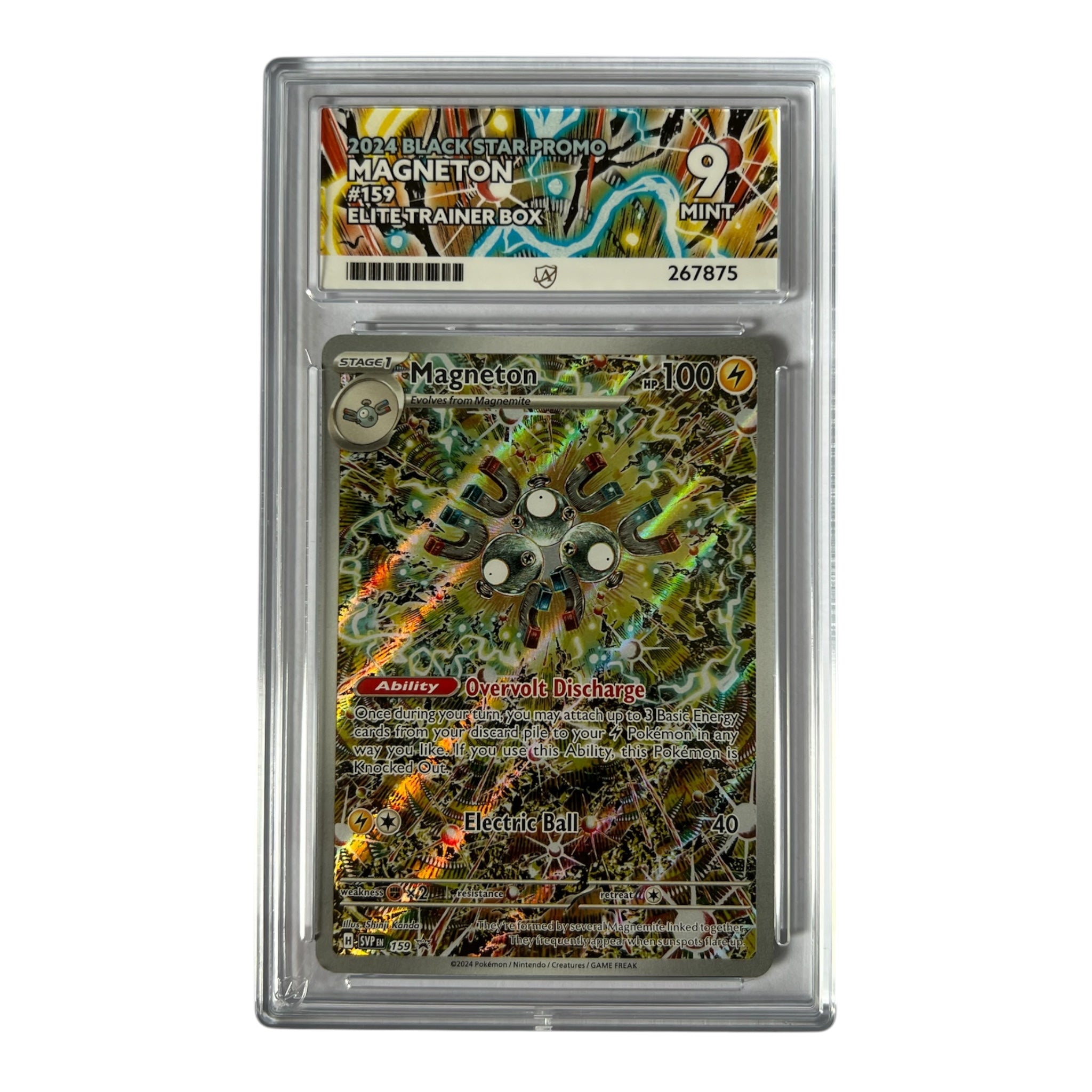 2024 Pokémon Black Star Promo Magneton SVP 159 Elite Trainer Box Promo Ace Graded Mint 9