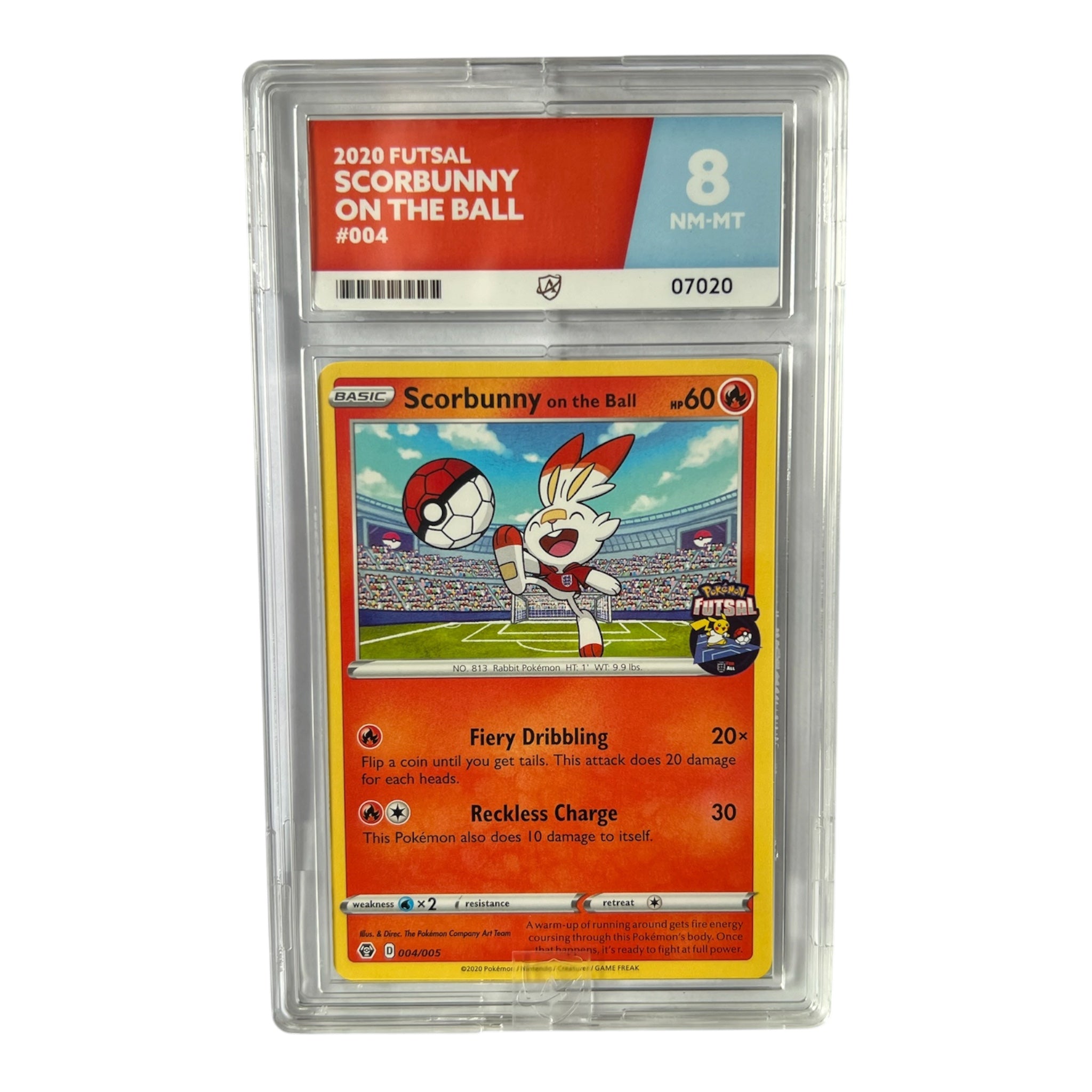 2020 Pokémon Futsal Scorbunny On The Ball Promo #004 Ace Graded NM-MT 8