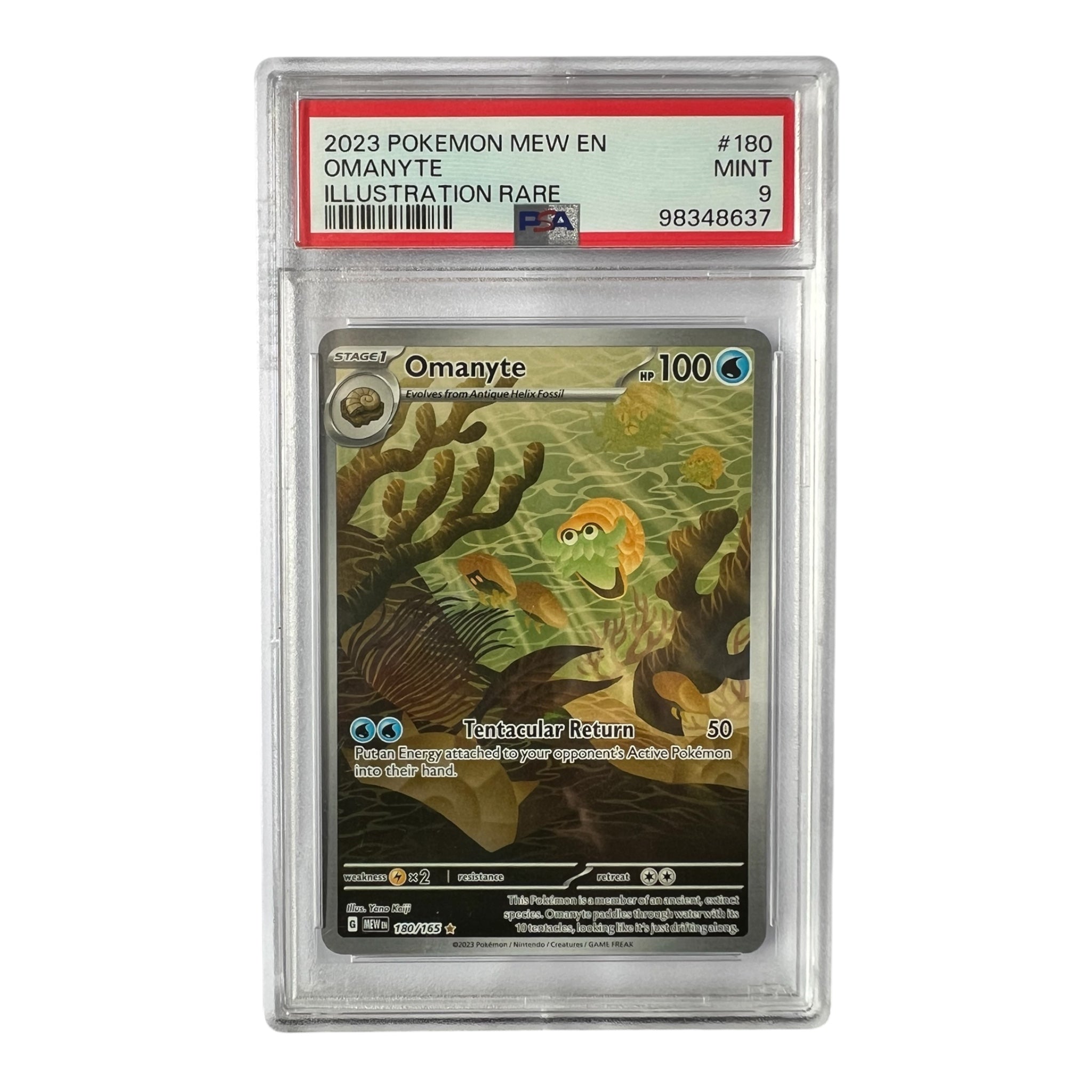 2023 Pokémon 151 Omanyte Illustration Rare #180 PSA 9