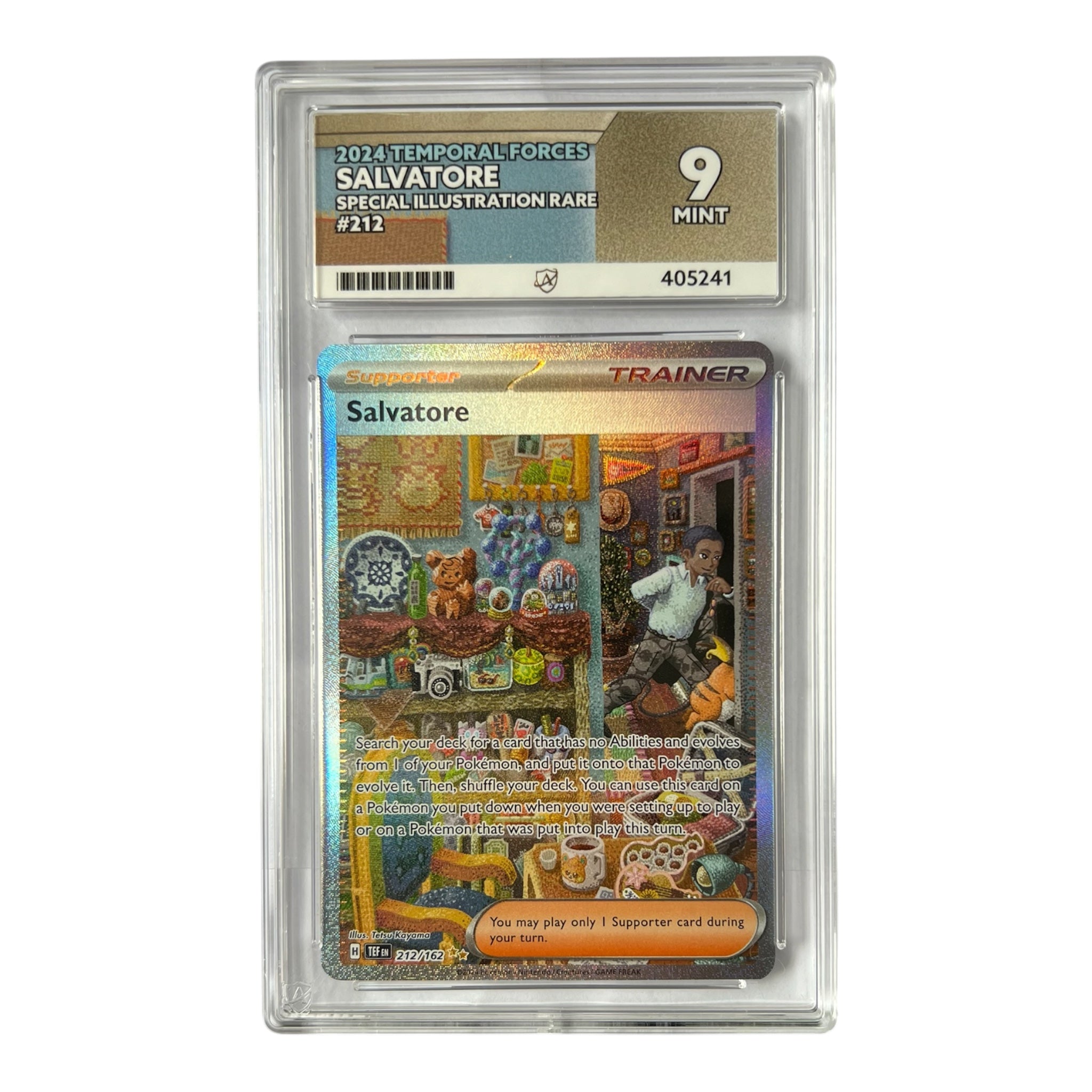 2024 Temporal Forces Salvatore Special Illustration Rare 212/162 Ace Graded Mint 9