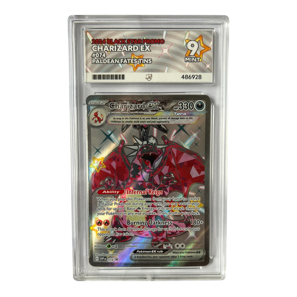 2024 Charizard ex SVP 074 Black Star Promo Paldean Fates Tin Ace Graded Mint 9