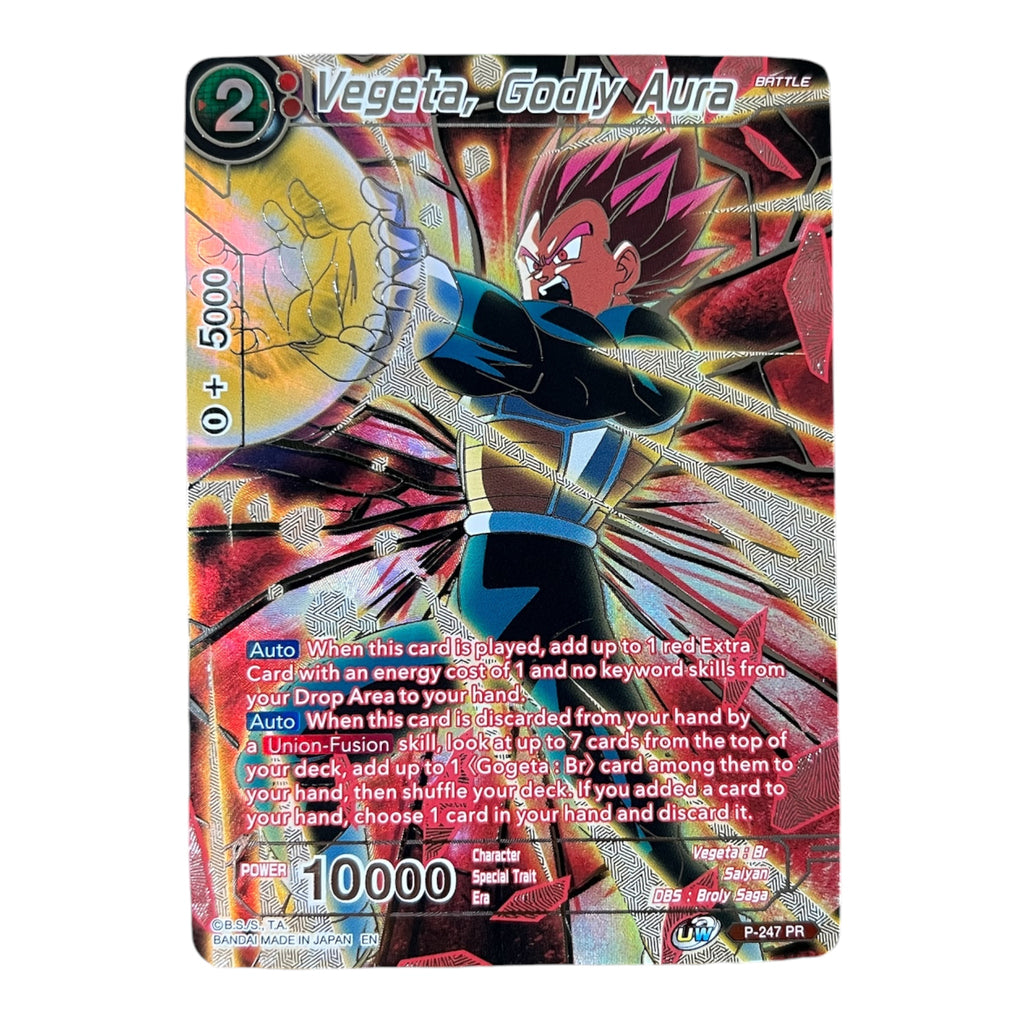 Dragon Ball Super Card Game Vegeta, Godly Aura P-247 PR Promo Card
