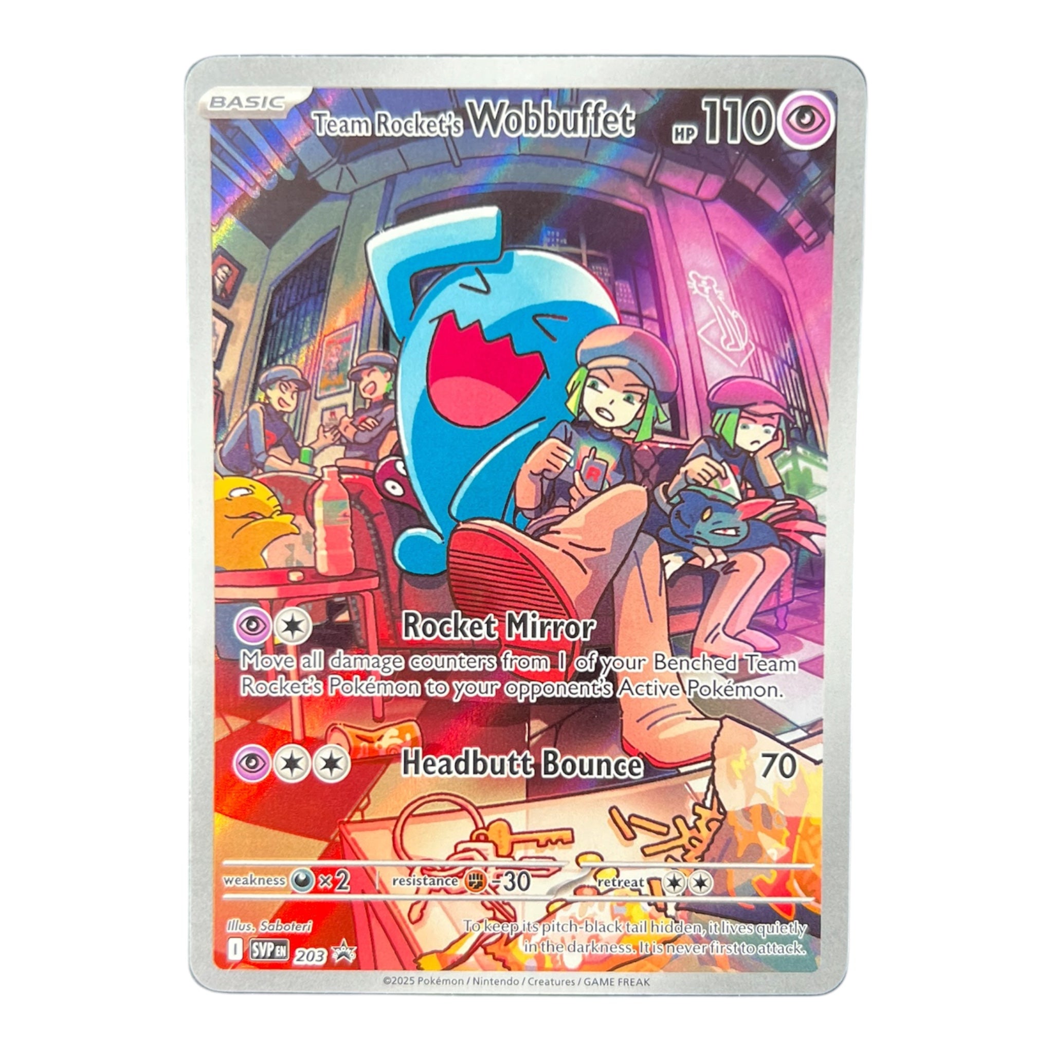 Team Rocket's Wobbuffet SVP203 Scarlet & Violet Black Star Promo