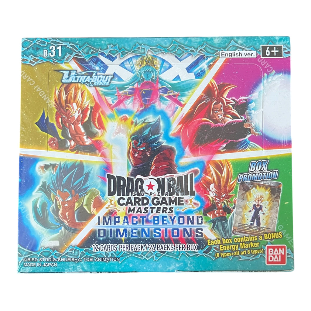 Dragon Ball Super Card Game Masters B31 Impact Beyond Dimensions Booster Box English Sealed