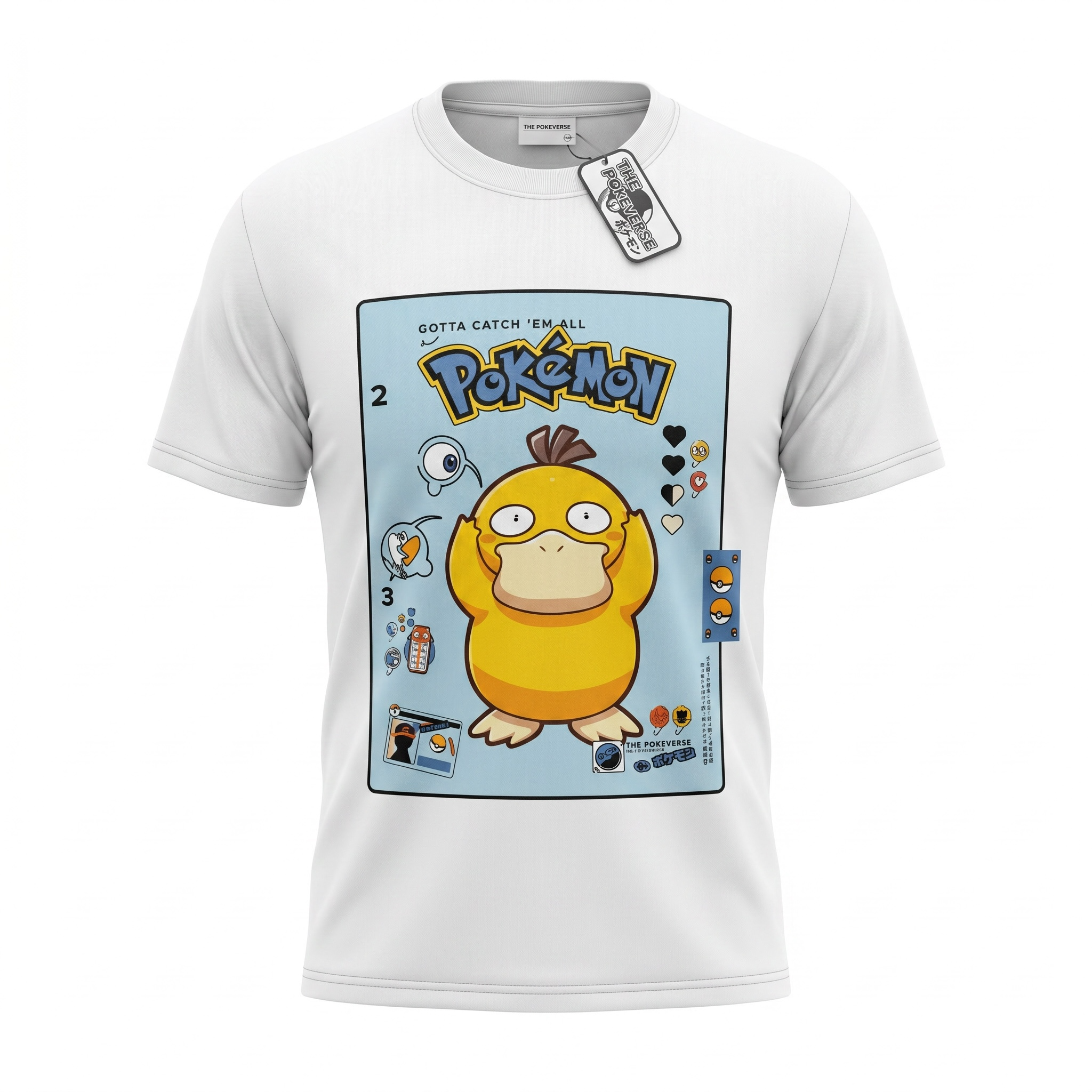 White Psyduck Pokémon Graphic T-Shirt
