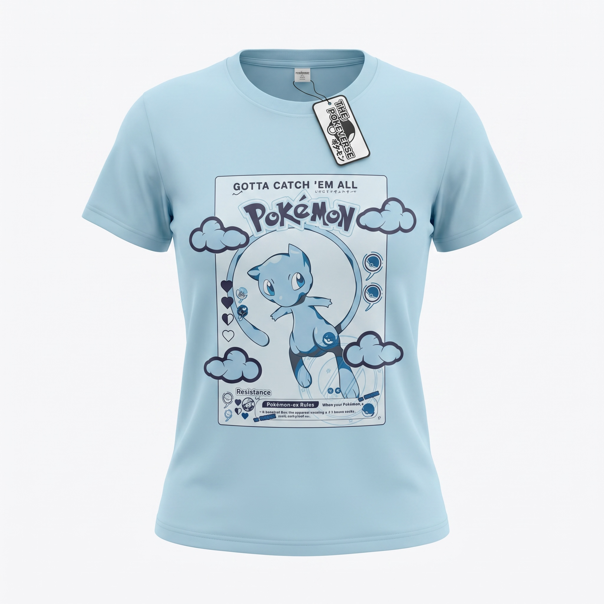 Blue Mew Pokémon Graphic T-Shirt