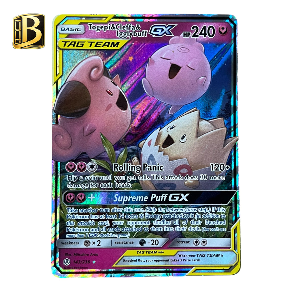 Pokémon Togepi & Cleffa & Igglybuff GX 143/236 Cosmic Eclipse LP