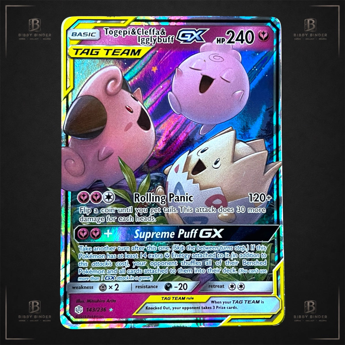 Pokémon Togepi & Cleffa & Igglybuff GX 143/236 Cosmic Eclipse LP