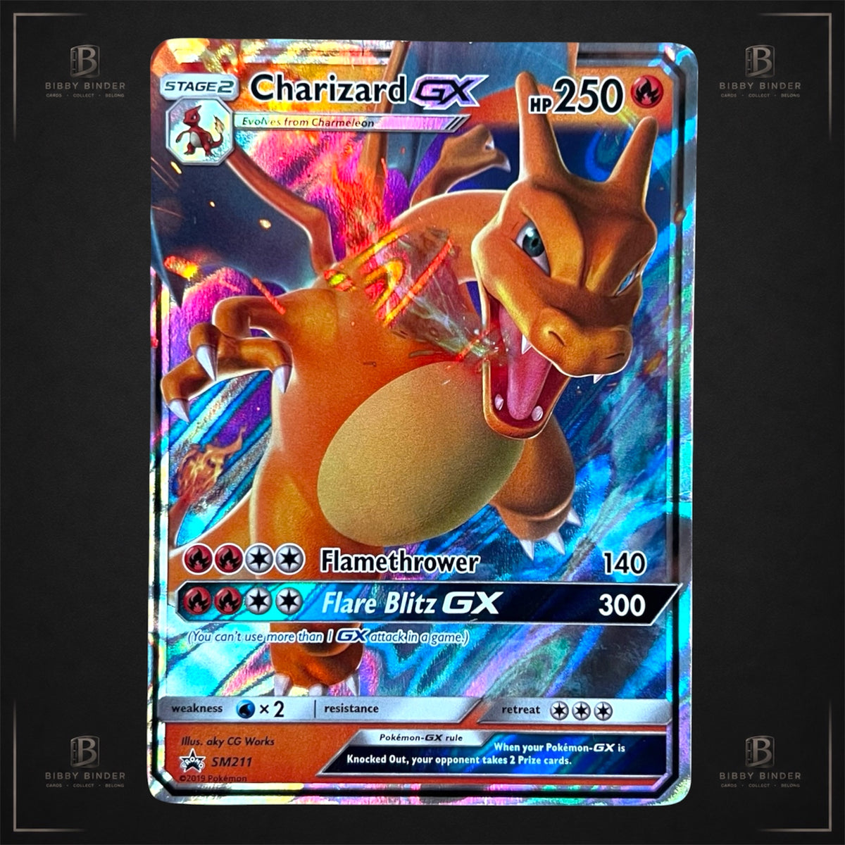 Pokémon Charizard GX SM211 Hidden Fates Black Star Promo LP