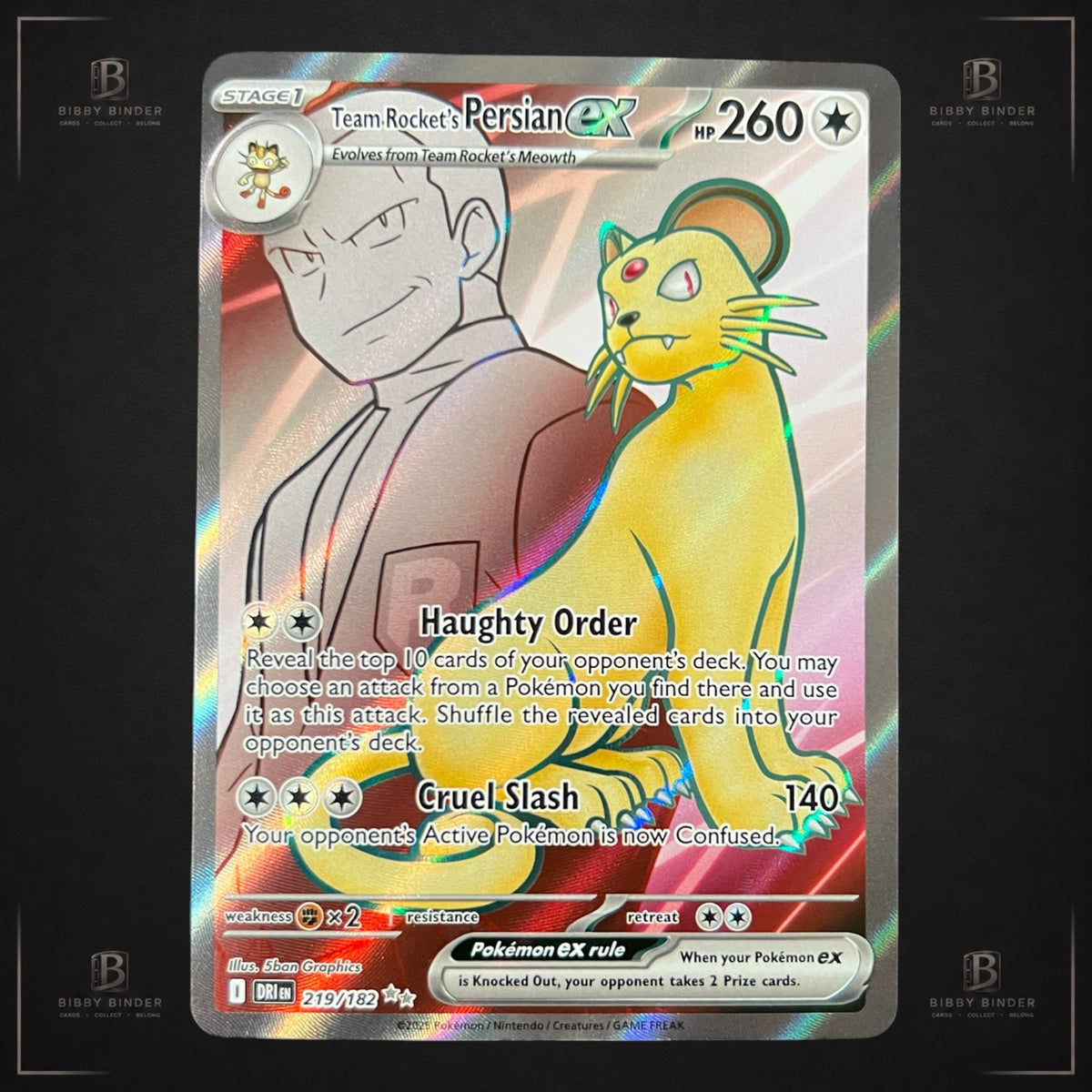 Pokémon Team Rocket’s Persian ex 219/182 Destined Rivals