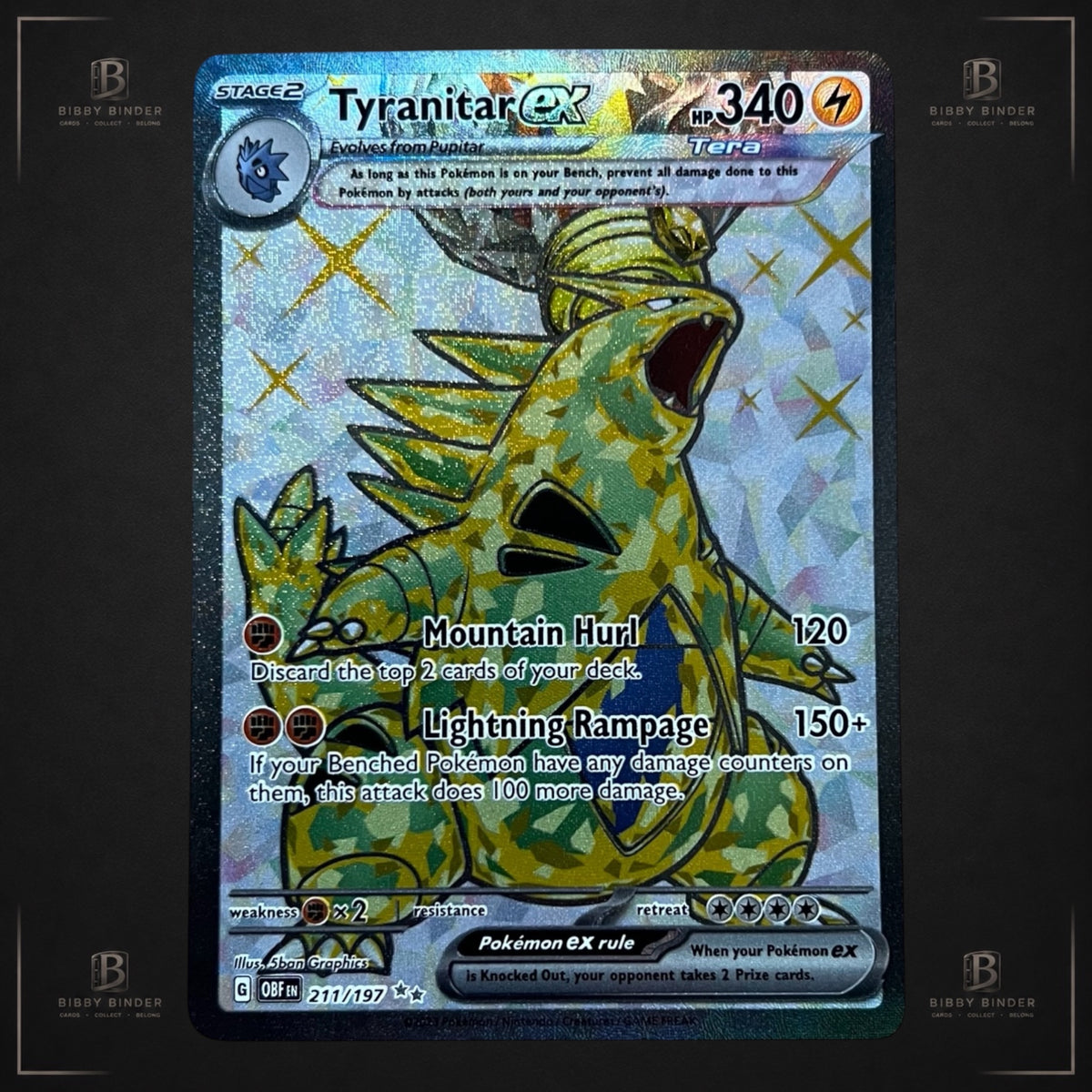 Tyranitar ex 211/197 – Obsidian Flames Ultra Rare Pokémon