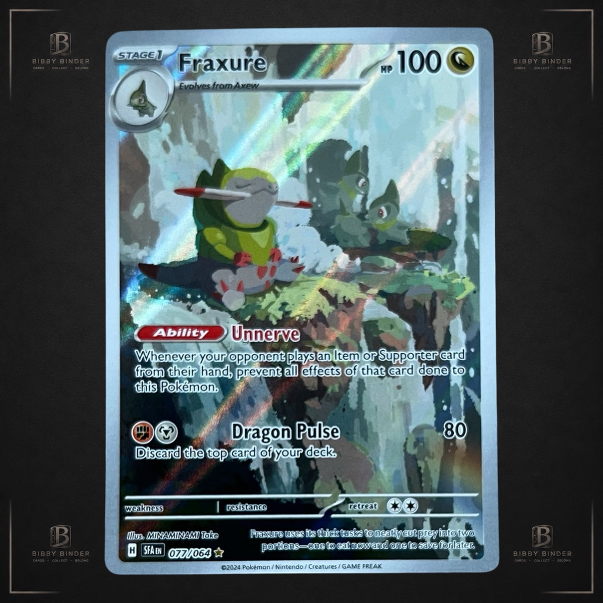 Fraxure 077/064 Shrouded Fable Illustration Rare Pokémon