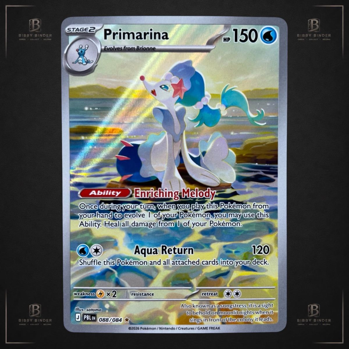 Primarina 088/084 – Pitch Black – Illustration Rare – Pokémon