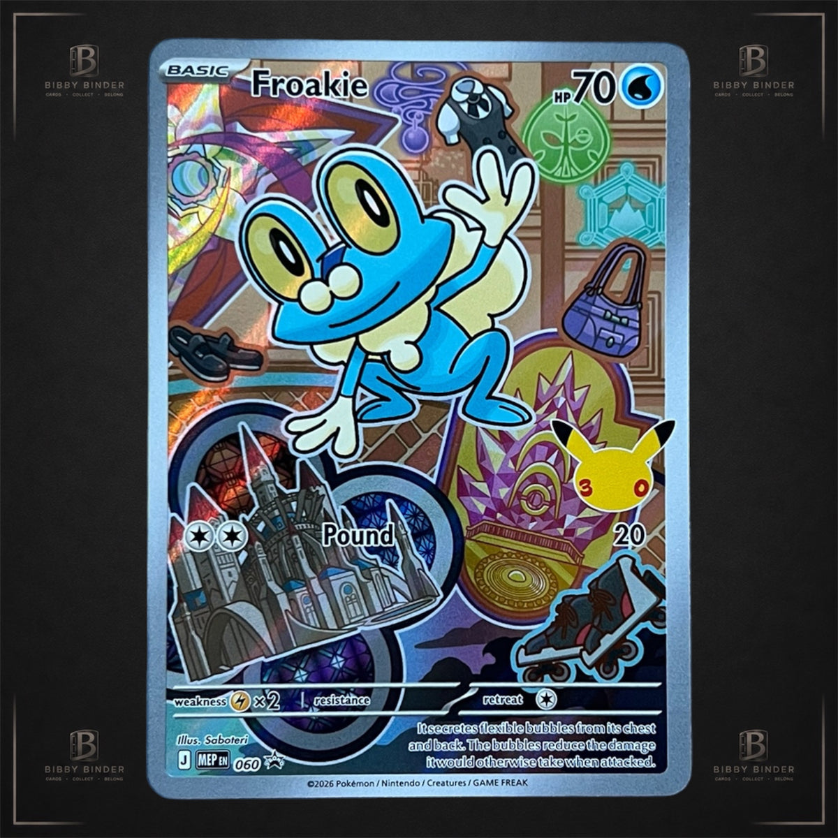 Pokémon Froakie 060 – Series 3 – 30th Anniversary Stamp
