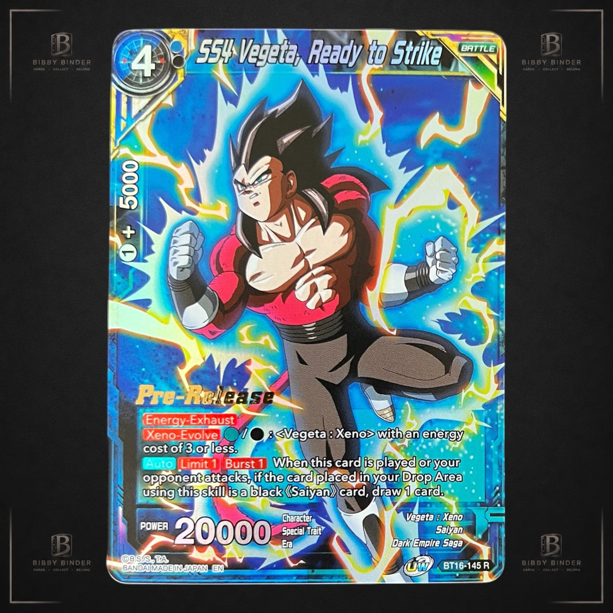 SS4 Vegeta, Ready to Strike BT16-145 R — Pre-Release stamped foil