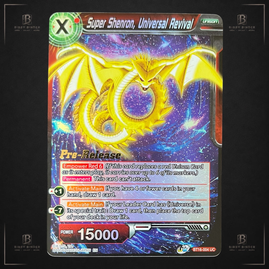 Dragon Ball Super Masters Super Shenron, Universal Revival BT16-004 UC Pre-Release