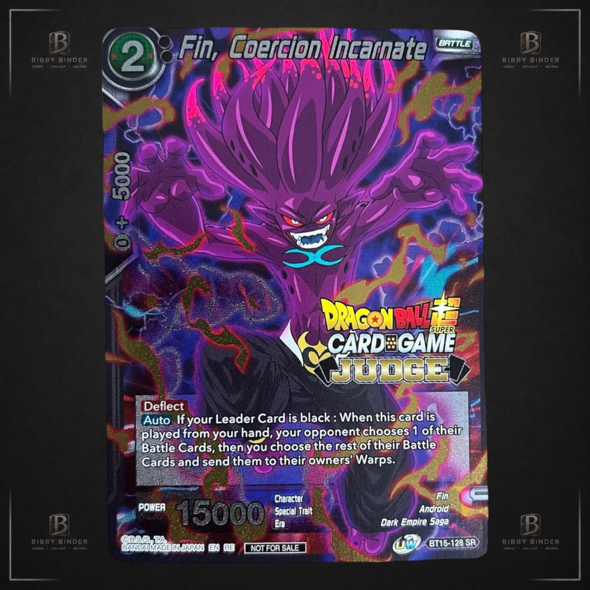 Dragon Ball Fin Coercion Incarnate BT15-128 SR Judge Promo