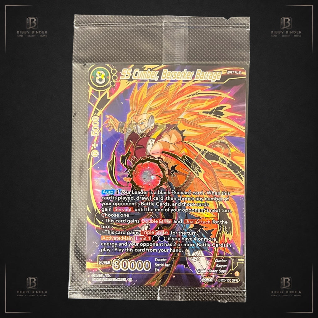 Dragon Ball SS Cumber Berserker Barrage BT20-130 SPR Special Rare Sealed