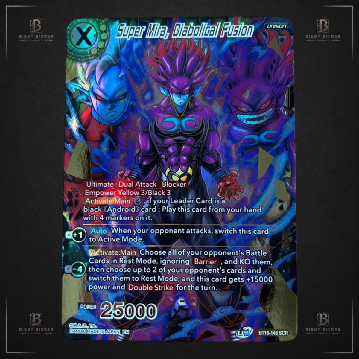 Dragon Ball Super Mira Diabolical Fusion BT16-148 SCR Secret Rare Masters