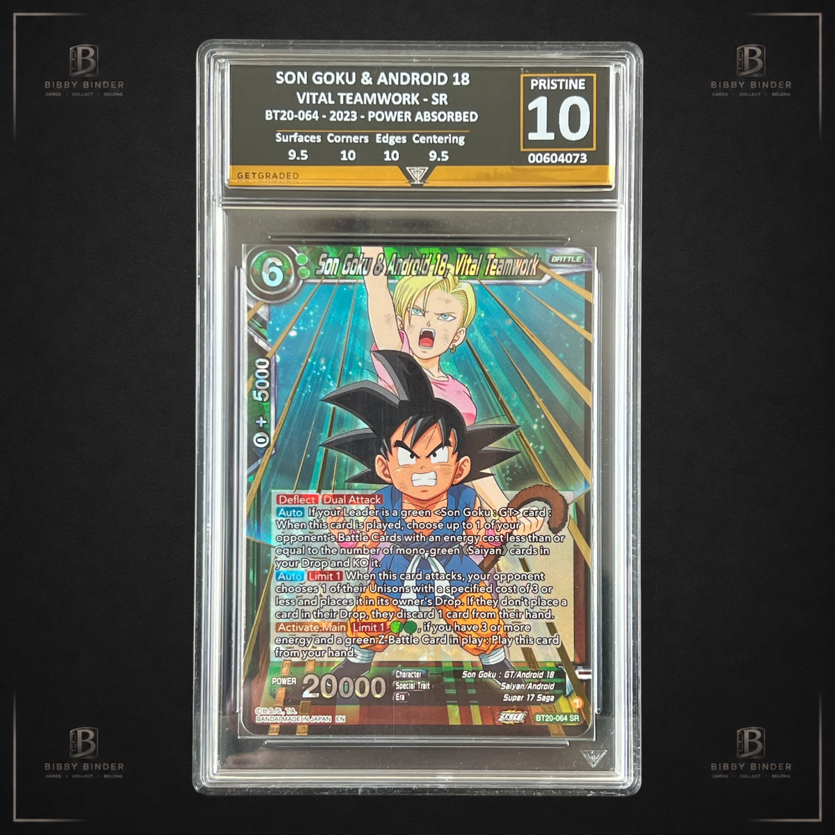 Dragon Ball Son Goku & Android 18 BT20-064 SR Power Absorbed Pristine 10